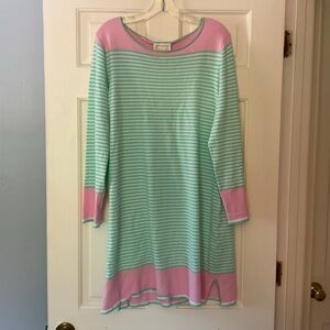 STS Sail To Sable Knit Dress Pink Cabbage White Stripe Size XL NWT Preppy